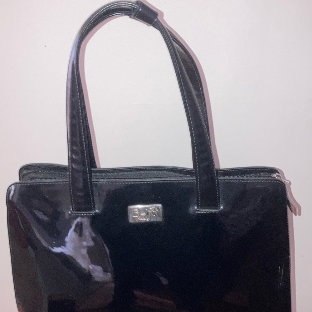 Beijo | Women’s Elegant Black Patent Leather Handbag/Shoulder Bag - Picture 2 of 15